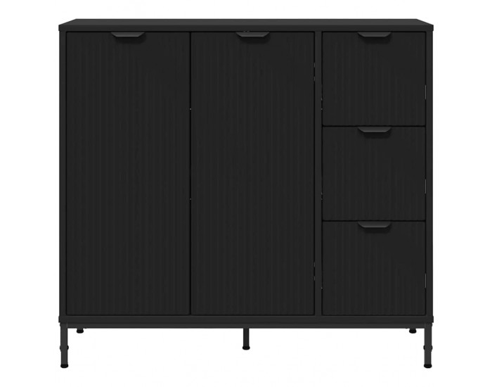 Sonata H Служебен шкаф Черно 89.5 x 33 x 82 см Инженерно дърво