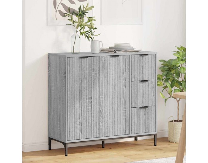 Sonata H Служебен шкаф Сив сонома 89.5 x 33 x 82 см Инженерно дърво
