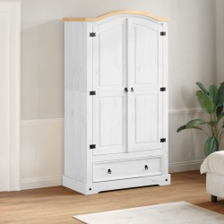 Sonata H Гардероб Corona бял 102x52x186 см бор масив - Dulapuri