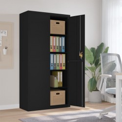 Sonata H Шкаф за папки черен 90x40x180 см стомана - Corpuri, vitrine, biblioteci modulare