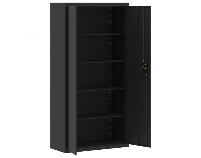 Sonata H Шкаф за папки черен 90x40x180 см стомана