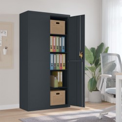 Sonata H Шкаф за папки антрацит 90x40x180 см стомана - Corpuri, vitrine, biblioteci modulare