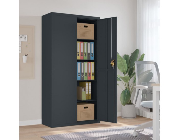 Sonata H Шкаф за папки антрацит 90x40x180 см стомана
