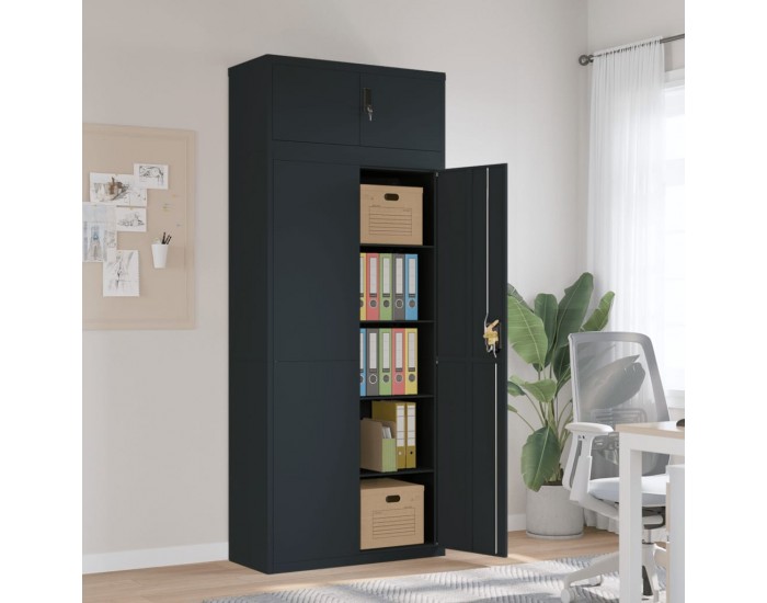 Sonata H Шкаф за папки антрацит 90x40x220 см стомана