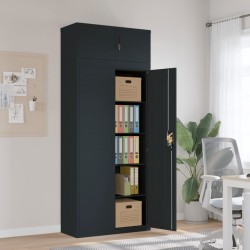 Sonata H Шкаф за папки антрацит 90x40x220 см стомана - Dulapuri