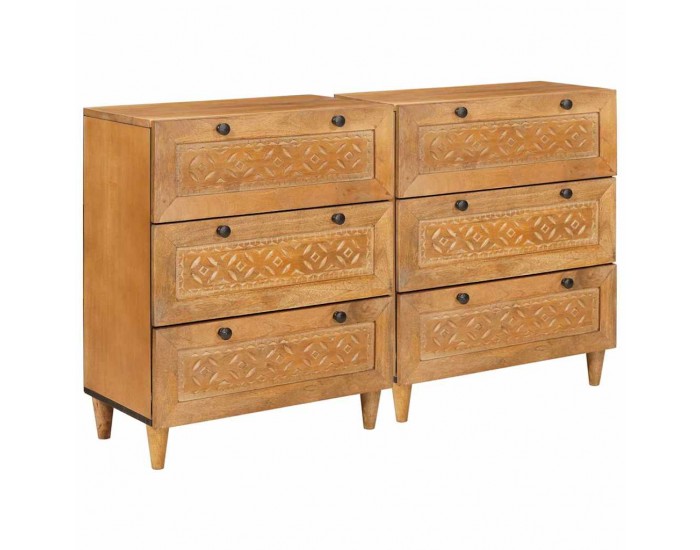 Sonata H Служебен шкаф 2 pcs Кафяво 60 x 33 x 75 cm мангово дърво масив