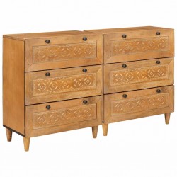 Sonata H Служебен шкаф 2 pcs Кафяво 60 x 33 x 75 cm мангово дърво масив - Dulapuri