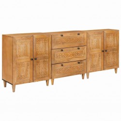 Sonata H Служебен шкаф 3 pcs Кафяво 60 x 33 x 75 cm мангово дърво масив - Dulapuri
