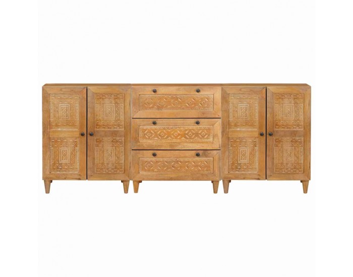 Sonata H Служебен шкаф 3 pcs Кафяво 60 x 33 x 75 cm мангово дърво масив