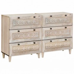 Sonata H Служебен шкаф 2 pcs Бяло 60 x 33 x 75 cm мангово дърво масив - Dulapuri