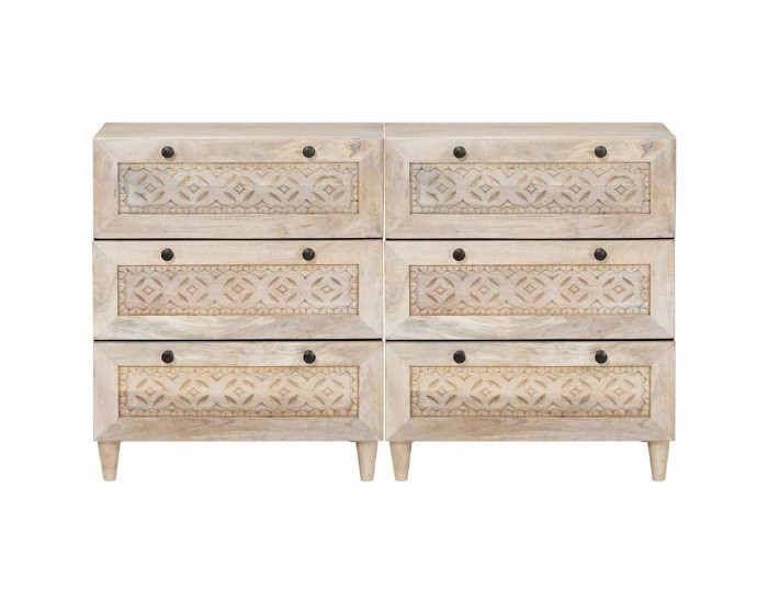 Sonata H Служебен шкаф 2 pcs Бяло 60 x 33 x 75 cm мангово дърво масив