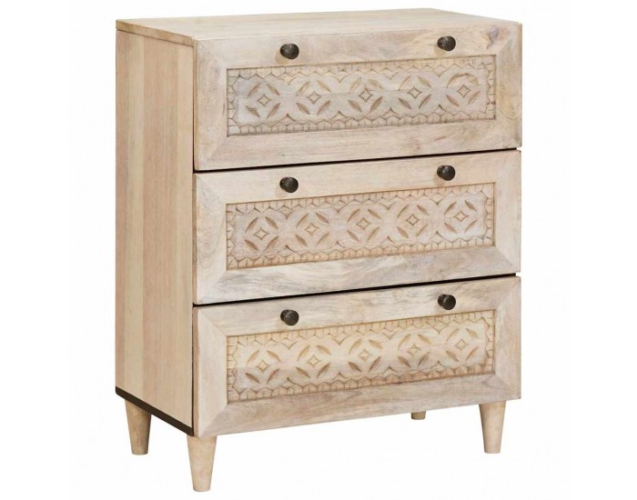 Sonata H Служебен шкаф 3 pcs Бяло 60 x 33 x 75 cm мангово дърво масив
