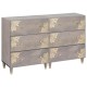 Sonata Bufet 2 buc. 60 x 33 x 75 cm Lemn de mango solid Gri