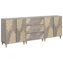Sonata H Комплект мебели за баня 3 pcs Сив и златен 180 x 33 x 75 см - Dulapuri