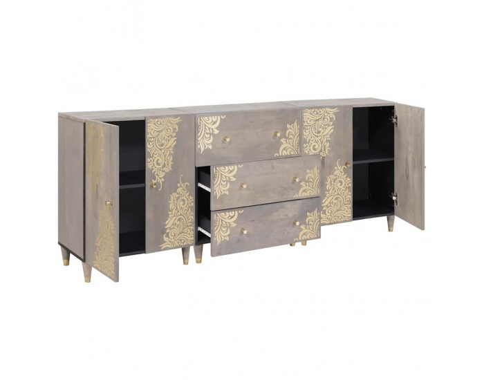 Sonata H Комплект мебели за баня 3 pcs Сив и златен 180 x 33 x 75 см