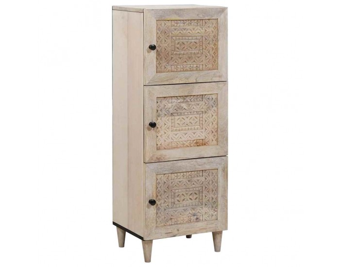 Sonata H Висок шкаф с рафт Бяло 40 x 33 x 110 см мангово дърво масив