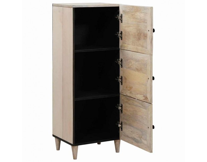 Sonata H Висок шкаф с рафт Бяло 40 x 33 x 110 см мангово дърво масив