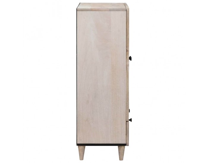 Sonata H Висок шкаф с чекмедже Бяло 60 x 33 x 100 см мангово дърво масив