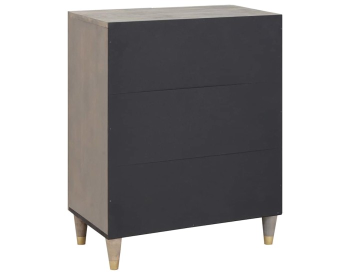 Sonata Bufet Gri și Aur 60 x 33 x 75 cm Lemn de mango solid