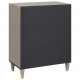 Sonata H Служебен шкаф Сив и златен 60 x 33.5 x 75 см