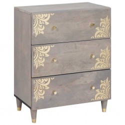 Sonata H Служебен шкаф Сив и златен 60 x 33.5 x 75 см - Dulapuri