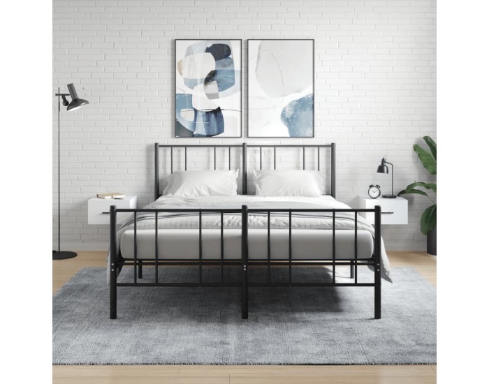 Sonata H Нощни шкафчета за стенен монтаж, 2 бр, бели, 35x35x20 см
