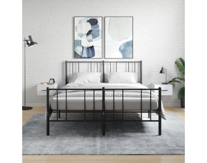 Sonata Noptiere de perete, 2 buc., alb, 35x35x20 cm