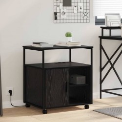 Sonata H Офис кабинет с зарядна станция Черен дъб 61 x 46 x 67 см - Dulapuri
