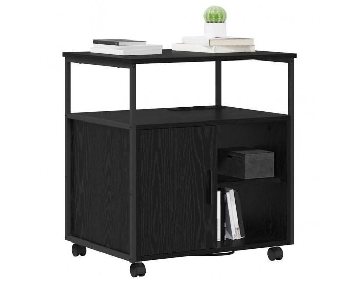 Sonata H Офис кабинет с зарядна станция Черен дъб 61 x 46 x 67 см