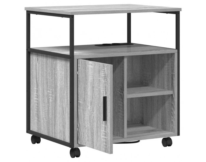 Sonata H Офис кабинет с зарядна станция Сив сонома 61 x 46 x 67 см