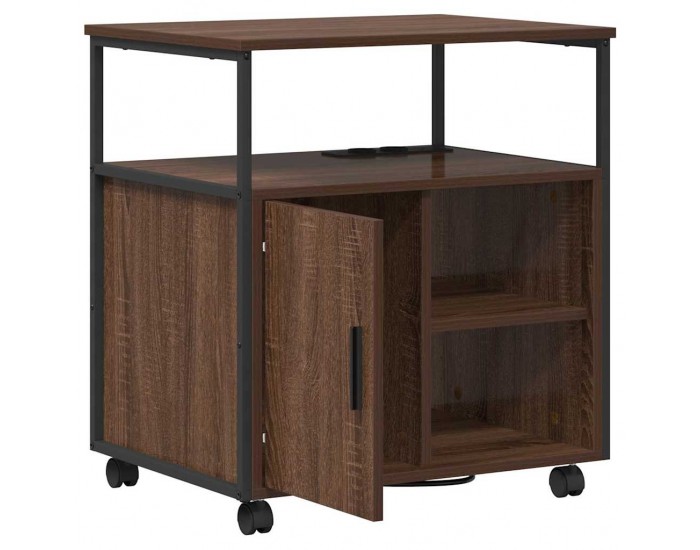 Sonata H Офис кабинет с зарядна станция Кафяв дъб 61 x 46 x 67 см