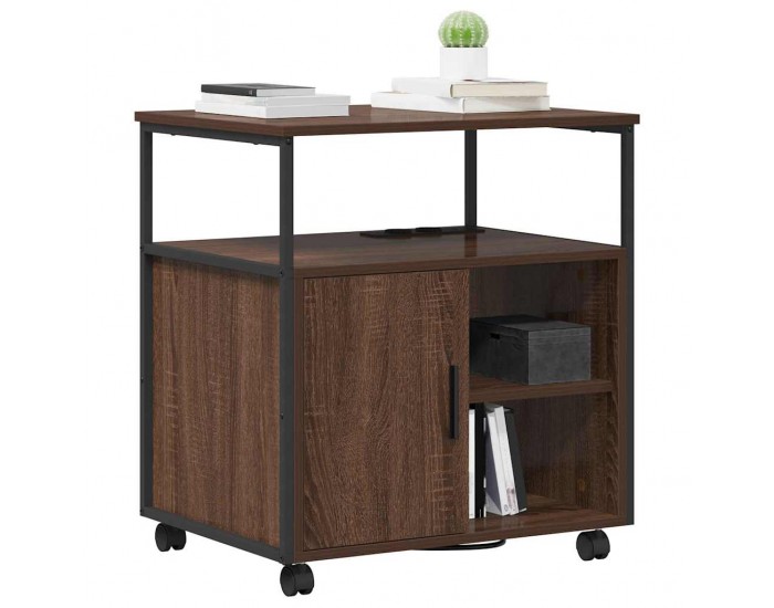 Sonata H Офис кабинет с зарядна станция Кафяв дъб 61 x 46 x 67 см