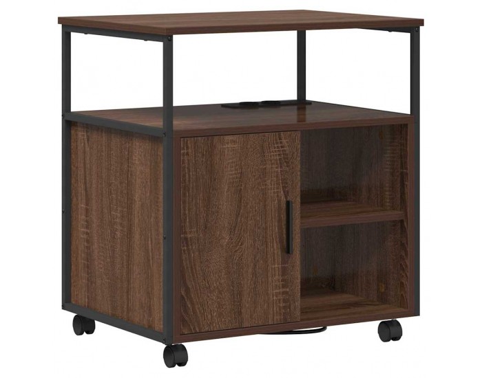 Sonata H Офис кабинет с зарядна станция Кафяв дъб 61 x 46 x 67 см