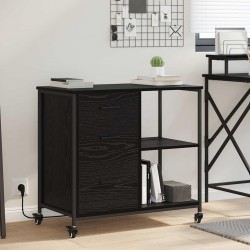 Sonata H Офис шкаф с колело Черен дъб 76 x 41 x 72 см Инженерно дърво - Dulapuri