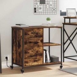 Sonata H Офис шкаф с колело Опушен дъб 76 x 41 x 72 см Инженерно дърво - Dulapuri