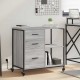 Sonata H Офис шкаф с колело Сив сонома 76 x 41 x 72 см Инженерно дърво