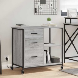 Sonata H Офис шкаф с колело Сив сонома 76 x 41 x 72 см Инженерно дърво - Dulapuri