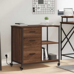 Sonata H Офис шкаф с колело Кафяв дъб 76 x 41 x 72 см Инженерно дърво - Dulapuri