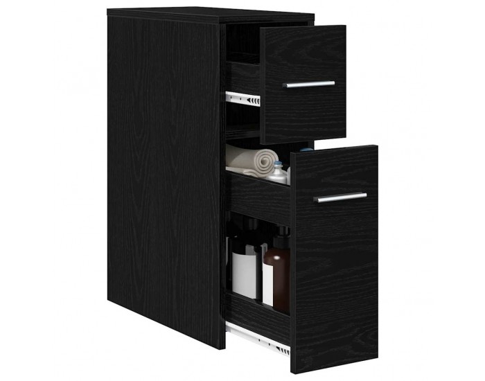 Sonata H Тънък шкаф за баня Черен дъб 22 x 44 x 61.5 см Инженерно дърво