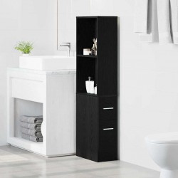 Sonata H Тесен шкаф за баня Черен дъб 22 x 41 x 135 см Инженерно дърво - Dulapuri
