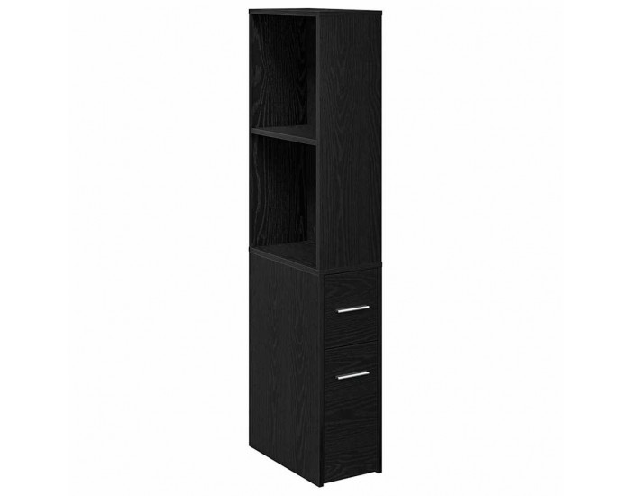 Sonata H Тесен шкаф за баня Черен дъб 22 x 41 x 135 см Инженерно дърво
