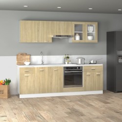Sonata H Комплект кухненски шкафове от 8 части Lyon, дъб Сонома, инженерно дърво - Bucătării modulare