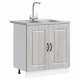 Sonata H Кухненски шкаф с врата Kalmar 2 pcs Сив 80 x 46 x 81.5 см