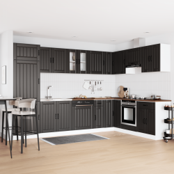 Sonata H Кухненски шкаф с врата Lucca 2 pcs Черно 80 x 46 x 81.5 см - Module Sonata
