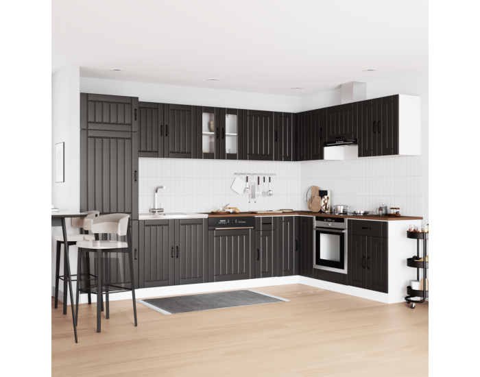 Sonata H Кухненски шкаф с врата Lucca 2 pcs Черно 80 x 46 x 81.5 см