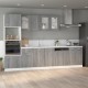 Sonata H Висящ стъклен шкаф Lyon, сив, цвят сонома, 80x31x60 см, инженерно дърво