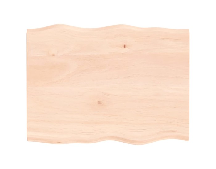 Sonata Blat masă 80x60x2 cm lemn masiv stejar netratat contur organic