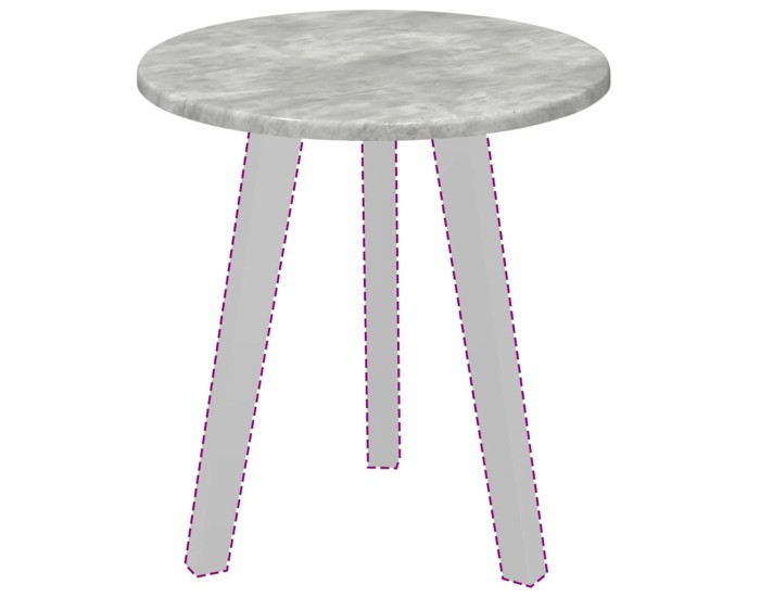 Sonata Placă de masă Ø 40 x 1,5 cm Rotund Lemn prelucrat Gri Beton
