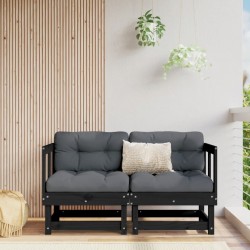 Sonata H Градински ъглови дивани, 2 бр, черни, бор масив - Unelte și accesorii de grădină