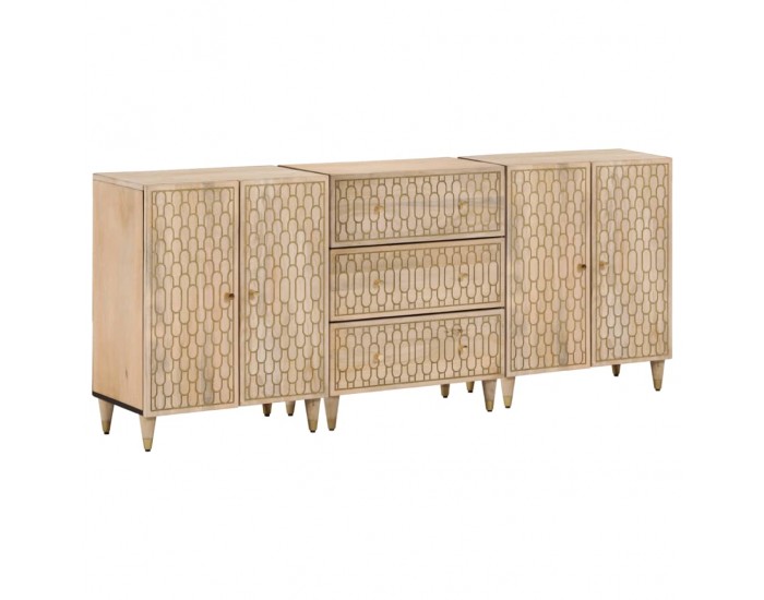 Sonata H Странични шкафове 3 бр 60x33x75 см манго масивно дърво